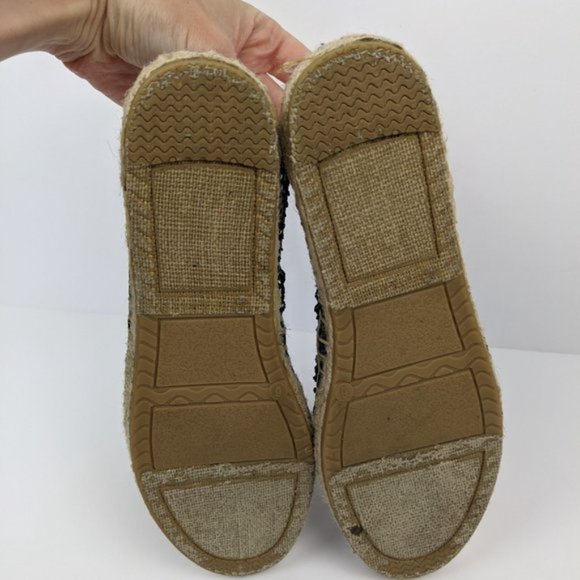 Joy & Mario Daisy Navy Blue Lace Espadrille Flats - Picture 6 of 9